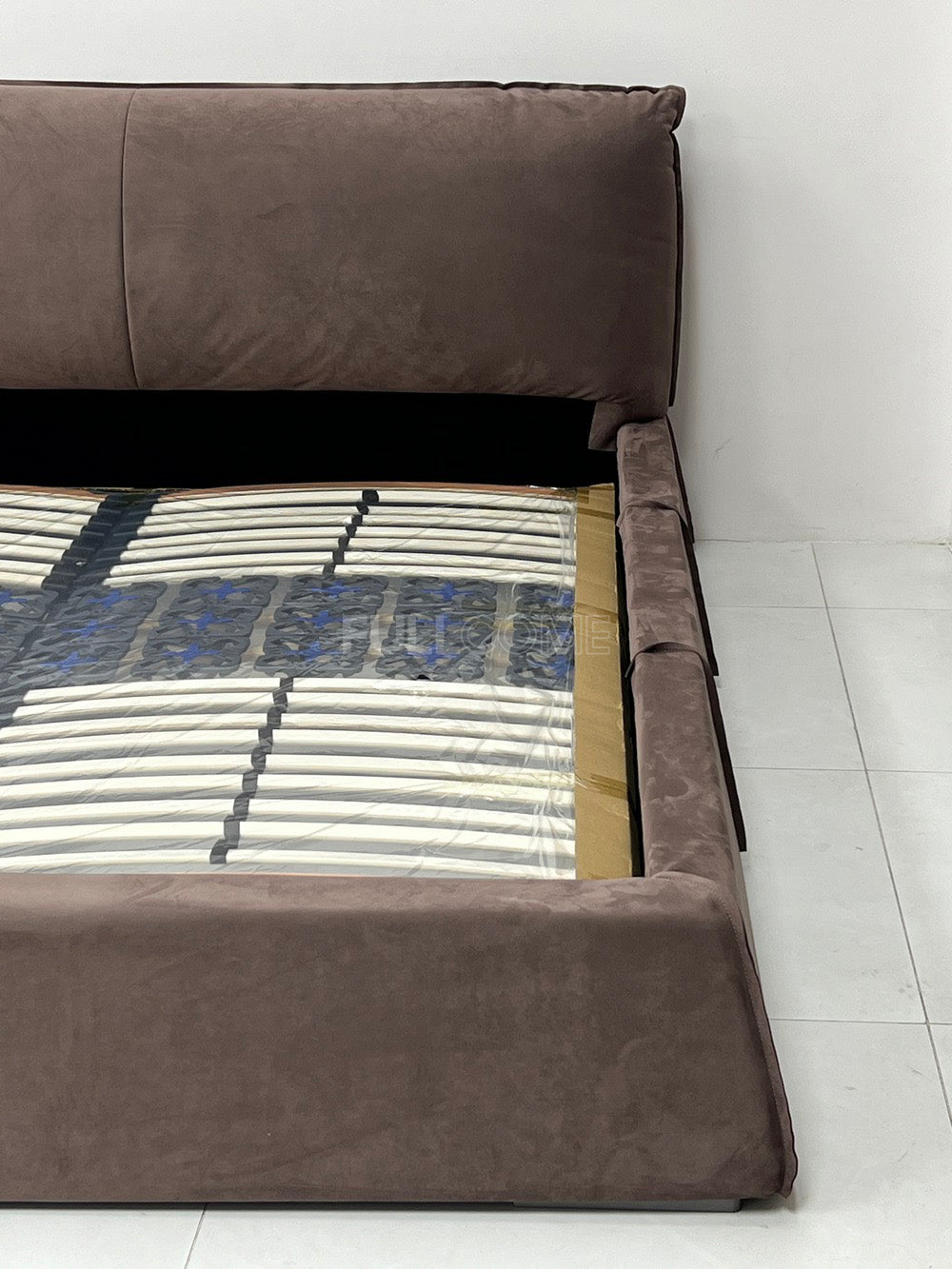 The Cocoa Bolster Headboard Bed