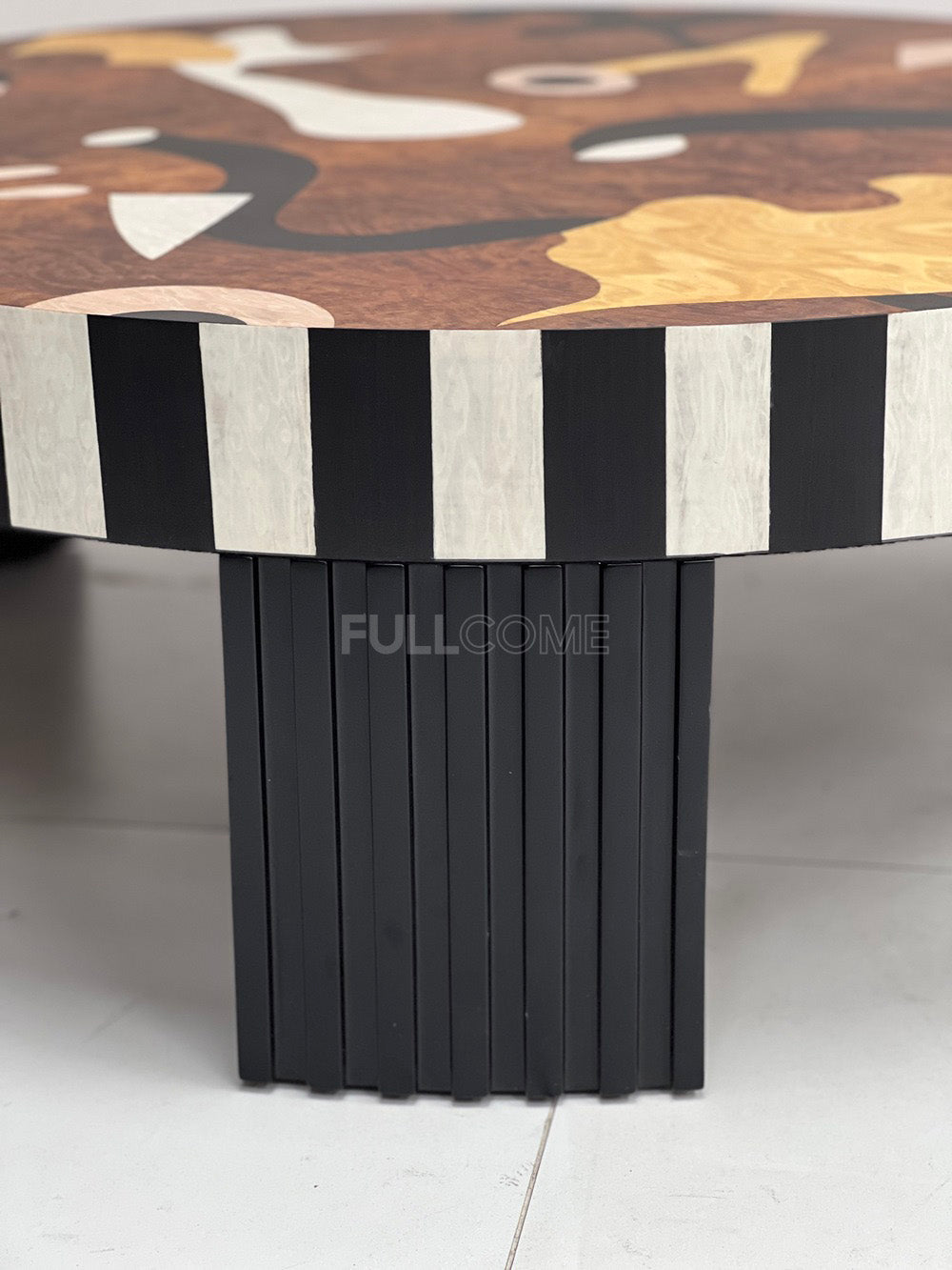 The Striped Burl Coffee Table Pair