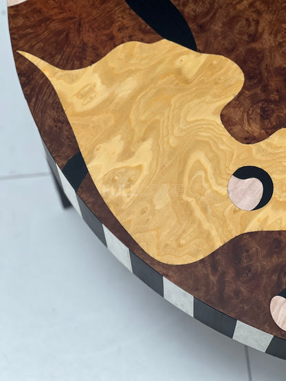 The Striped Burl Coffee Table Pair