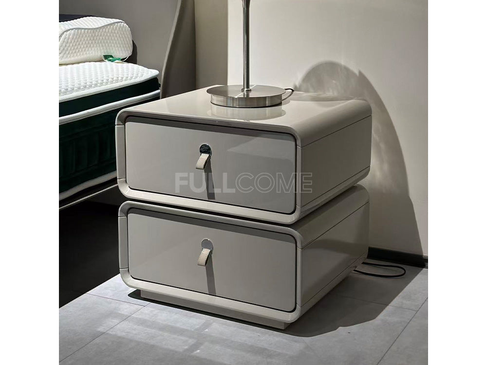 The Gloss Grey Tab Nightstand