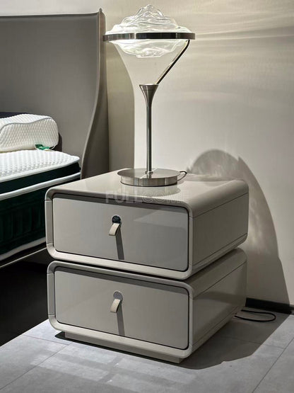 The Gloss Grey Tab Nightstand
