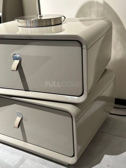 The Gloss Grey Tab Nightstand