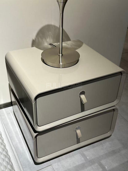 The Gloss Grey Tab Nightstand