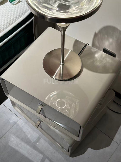 The Gloss Grey Tab Nightstand