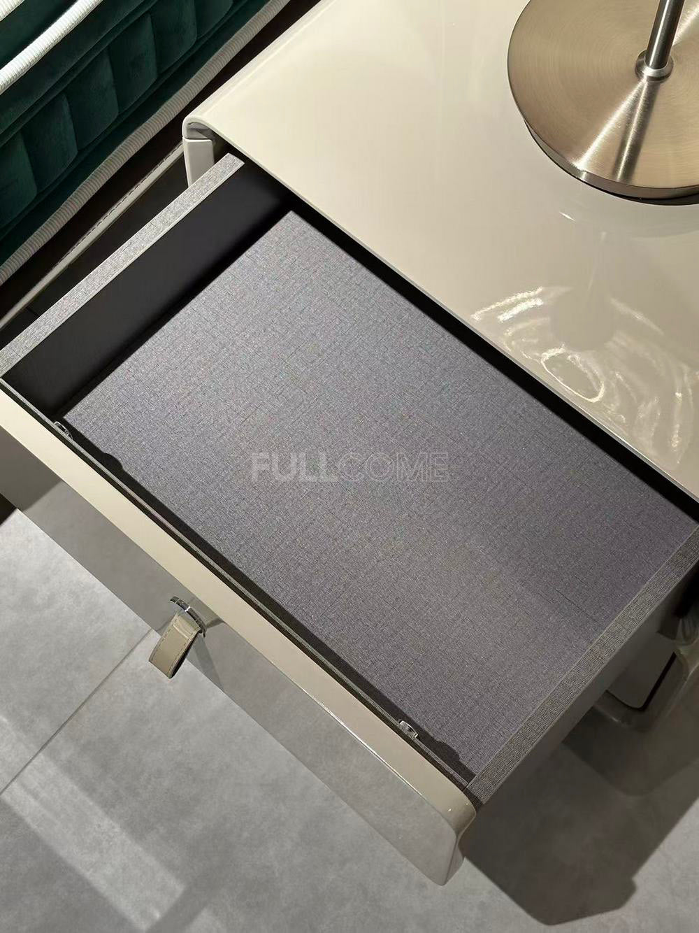 The Gloss Grey Tab Nightstand