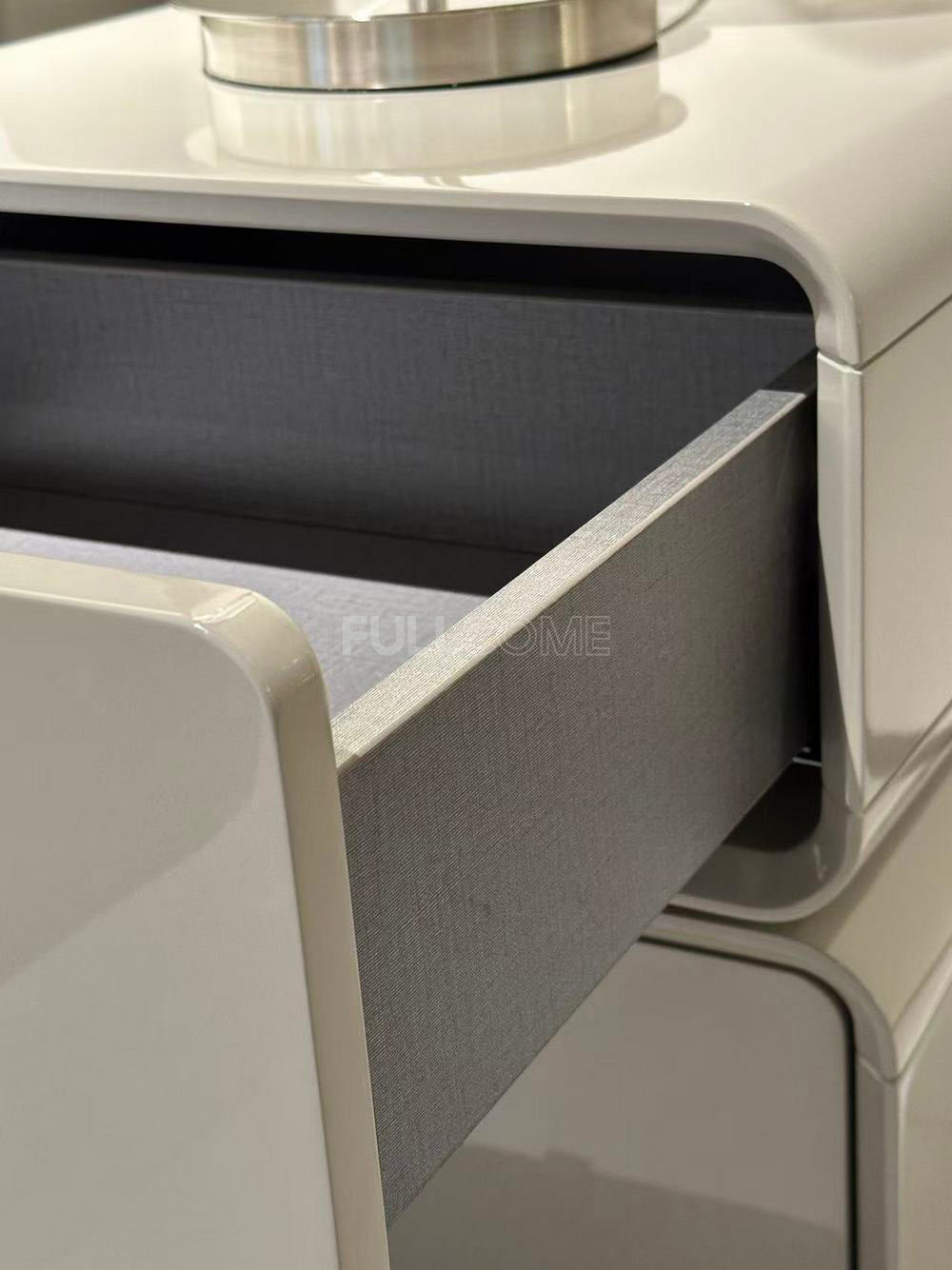 The Gloss Grey Tab Nightstand