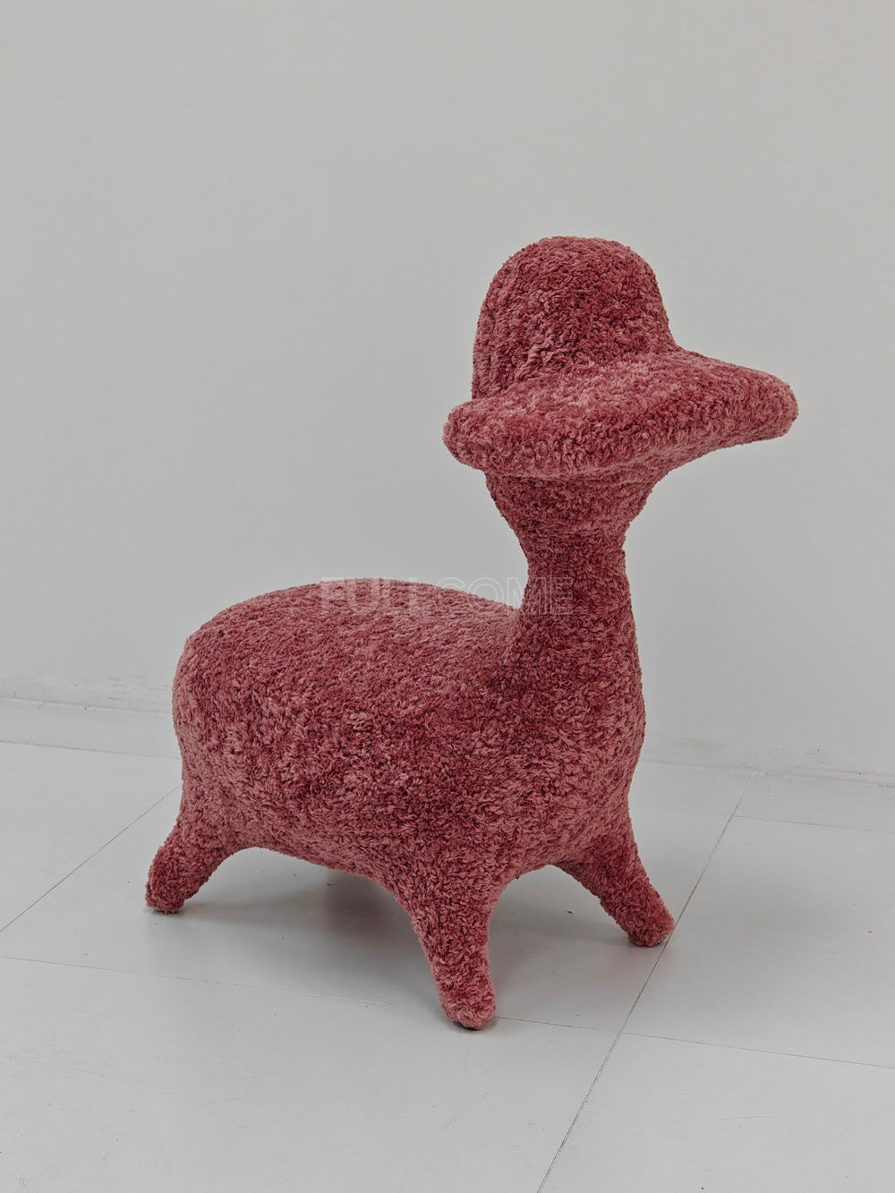 The Brim Hat Lamb Stool