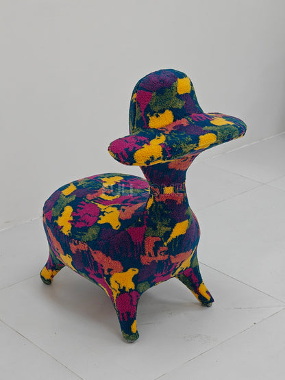 The Brim Hat Lamb Stool