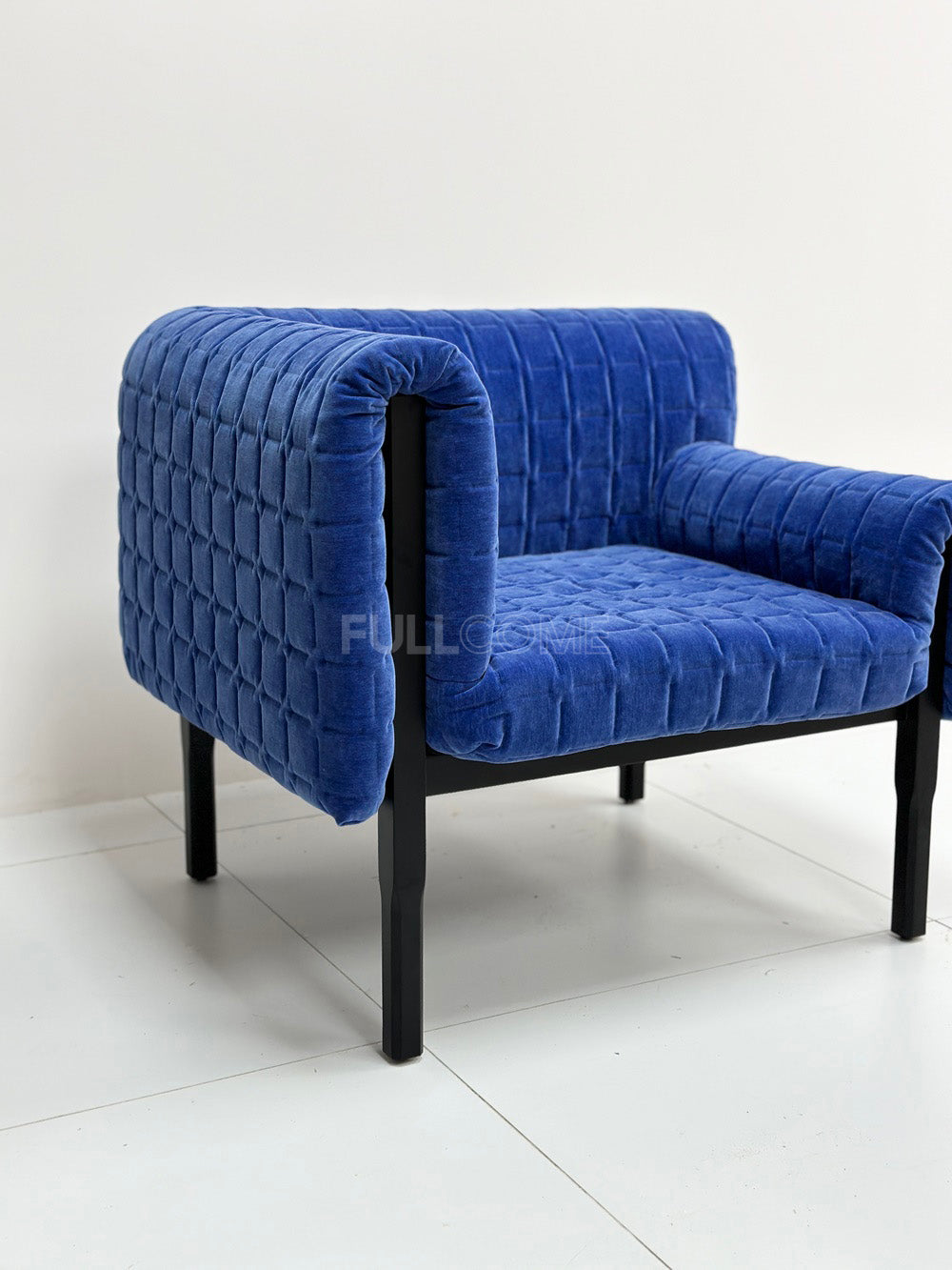 The Cobalt Quilted Armchair