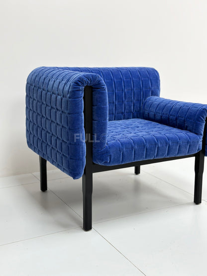 The Cobalt Quilted Armchair