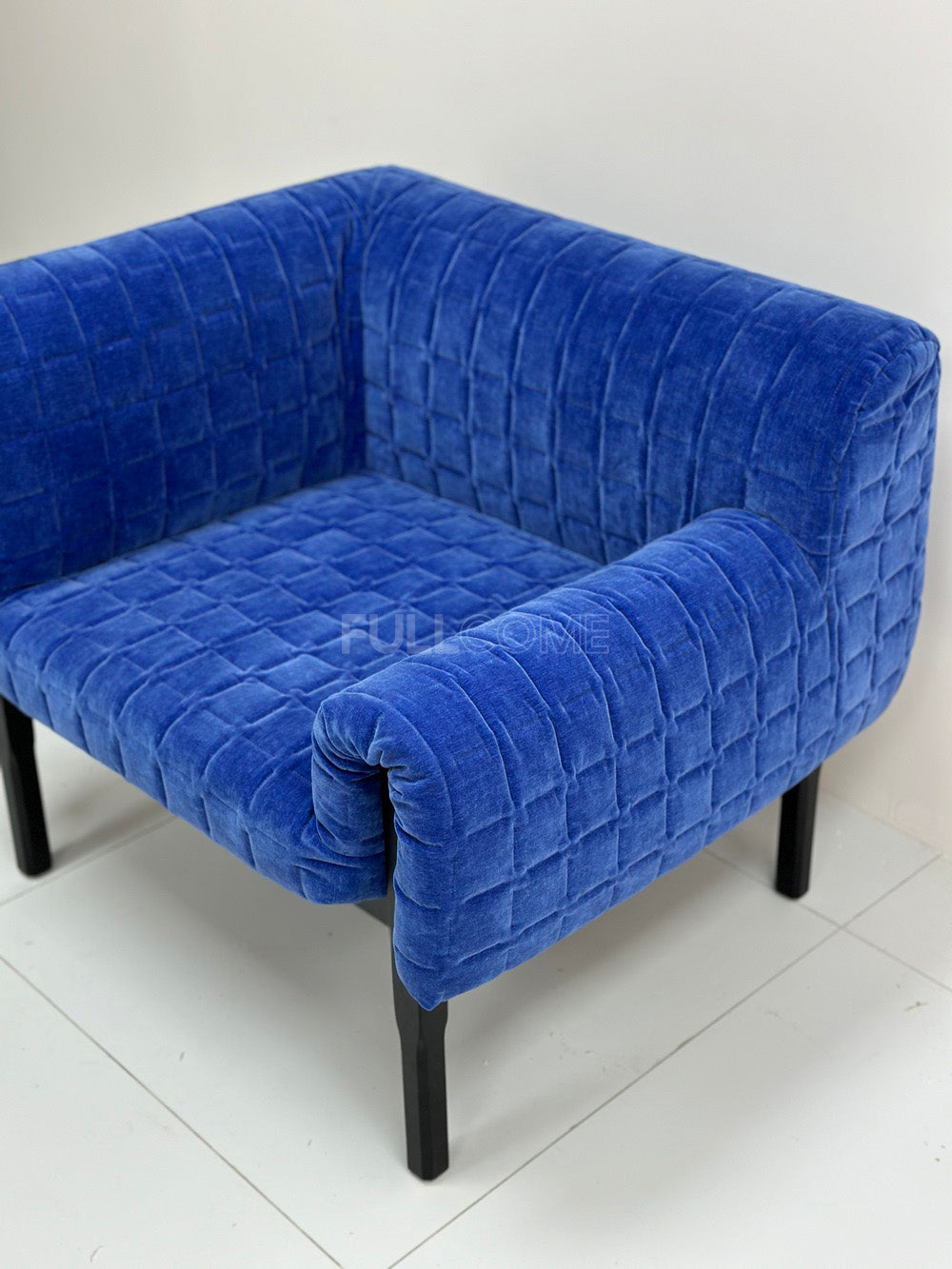 The Cobalt Quilted Armchair
