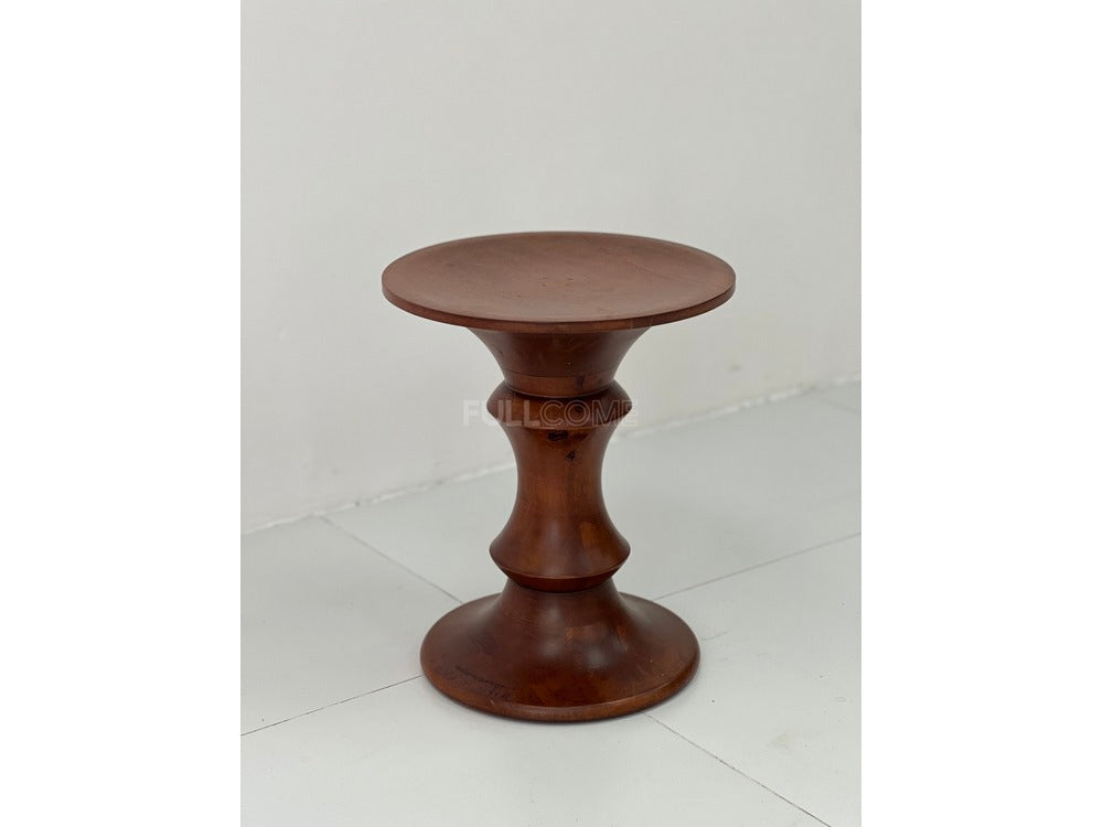 The Turned Pedestal Wood Side Table