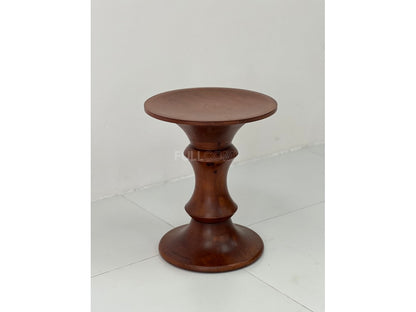 The Turned Pedestal Wood Side Table