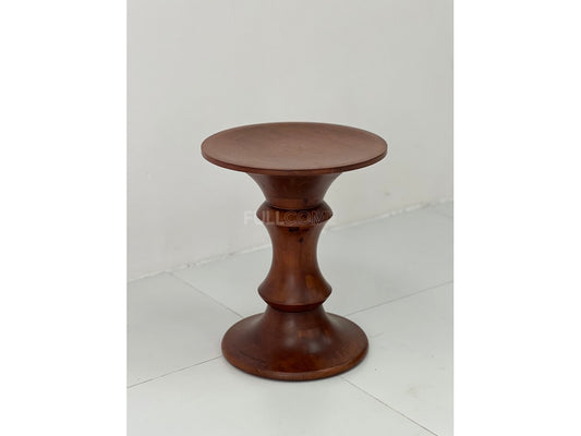 The Turned Pedestal Wood Side Table
