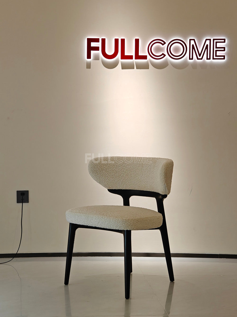 The Crescent Boucle Dining Chair