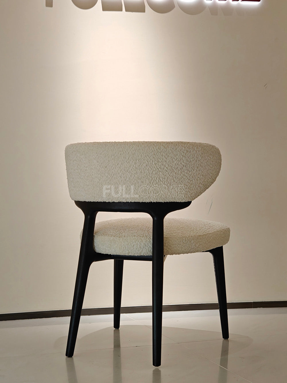 The Crescent Boucle Dining Chair