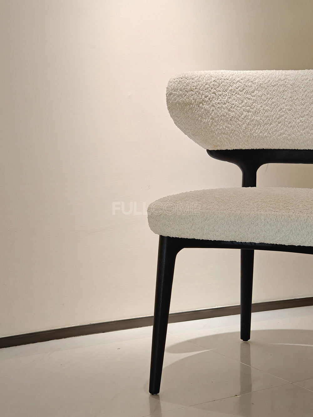 The Crescent Boucle Dining Chair