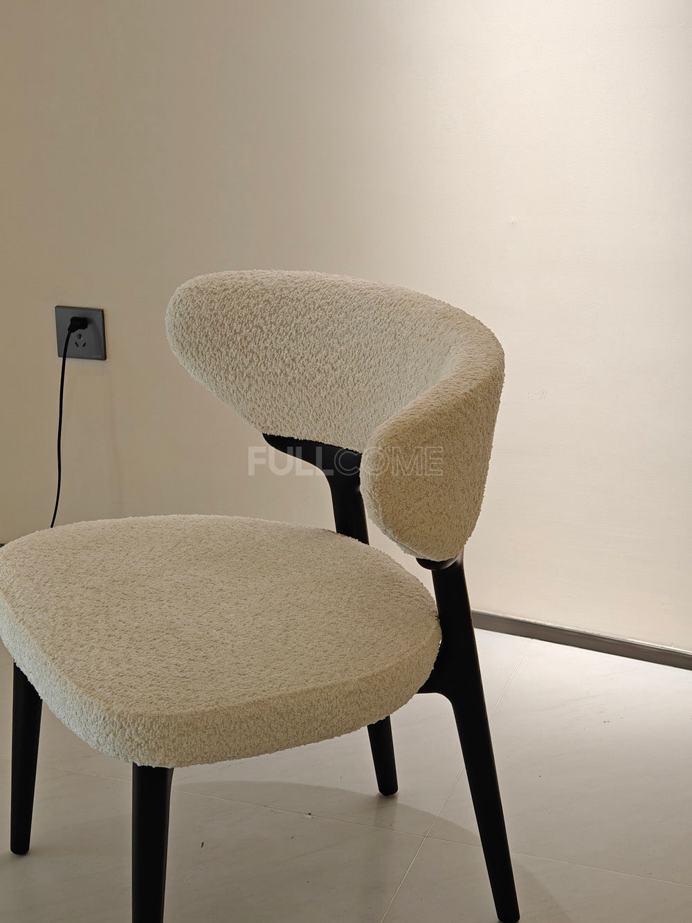 The Crescent Boucle Dining Chair