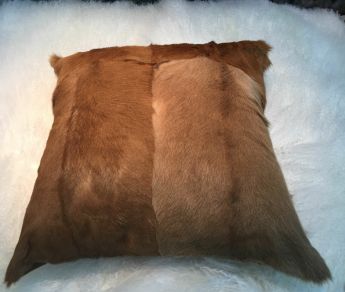 R5619BZ Small Goat Whole Hide Brown Throw Pillow