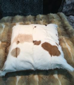 R5618BZ Small Goat Whole Hide Brown and White Pattern Throw Pillow
