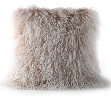 R5607BZ Mongolian Sheep Throw Pillow (Earth Gray Frost)