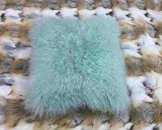 R5604BZ Mongolian Sheep Throw Pillow (Carbon Blue)