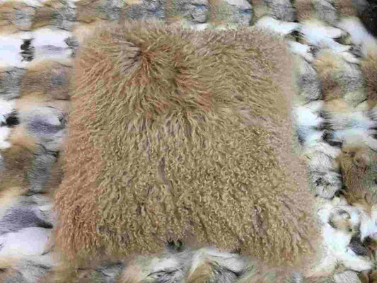 R5603BZ Mongolian Sheep Throw Pillow (Camel)