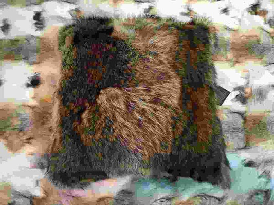 R5629BZ Raccoon Dog Material Natural Color Throw Pillow